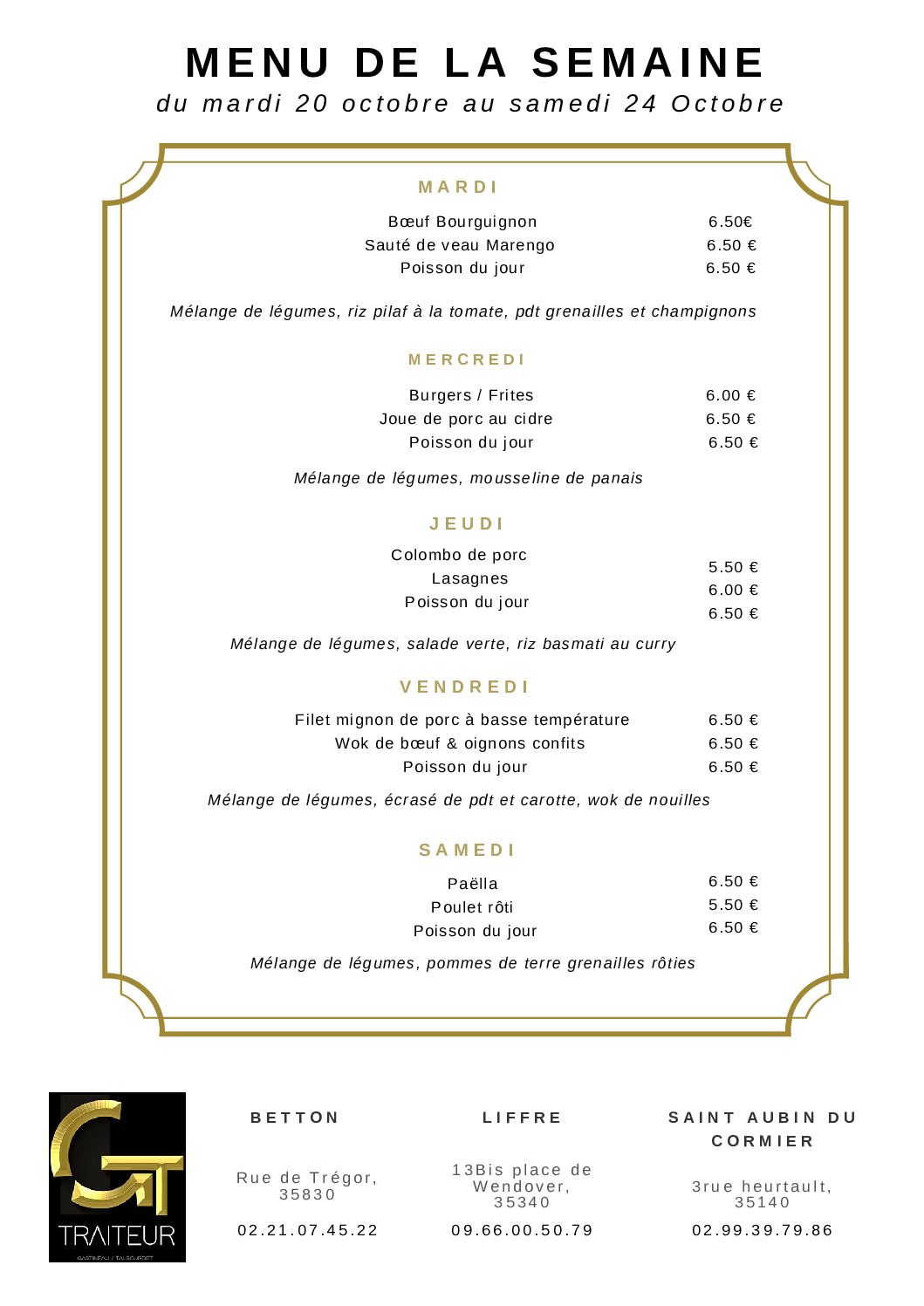 _ Menu semaine 43