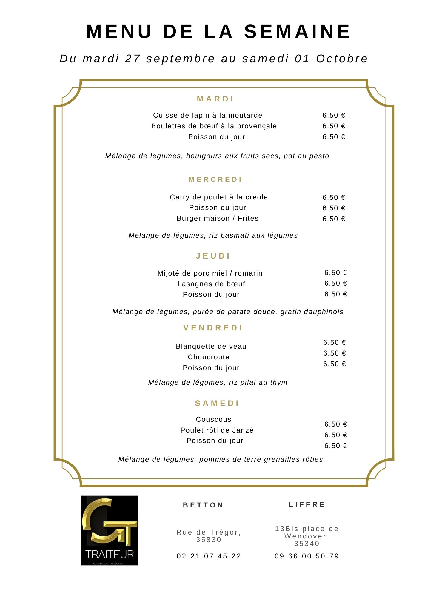 _ Menu semaine 27